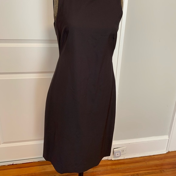 Theory wool shift dress in chocolate brown 6 - Picture 2 of 4